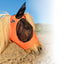 Professional's Choice Comfort-Fit Fly Mask in vibrant orange, featuring breathable black mesh covers for the eyes and ears. This stretchable Lycra horse fly mask provides a smooth, comfortable fit while offering ultimate protection against flies, gnats, and UV rays. A stylish and effective equestrian accessory for summer pest control, perfect for keeping your horse comfortable and protected in the pasture.
