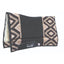 Professional's Choice Comfort-Fit SMX Air Ride Western saddle pad in the El Dorado pattern. Features a black felt exterior with tan and white geometric diamond borders, a shock-absorbing core, and a plush cream fleece lining. This contoured horse pad provides superior cooling and comfort, finished with a black branded wear leather. Ideal equestrian gear for performance or trail riding.