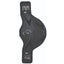 Black Professional's Choice Contoured Girth with stud guard, designed for anatomical horse comfort and peak performance. Features durable black synthetic material, double roller stainless steel buckles, and a central D-ring for training attachments. This anatomical belly guard girth provides superior elbow clearance and underside protection, making it an essential piece of equestrian tack for jumping and competitive riding.