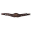 Professional's Choice Contoured VenTECH Neoprene Jump Girth in Chocolate brown. This high-performance equestrian girth features an anatomical shape for freedom of movement, a breathable non-slip VenTECH liner, and stainless steel roller buckles. Includes a centered D-ring with a protective leather cover for easy attachment of training aids. Ideal for show jumping and competition, offering superior comfort and stability for your horse.