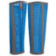 Professional's Choice Deluxe Fly Boots in vibrant blue with grey reinforced ribbing. These breathable mesh horse fly boots provide ultimate leg protection against biting flies and UV rays. Featuring a stay-up design and durable construction, these equine leg wraps are a summer essential for pasture or stall use. High-quality blue horse gear for superior insect protection and comfort.