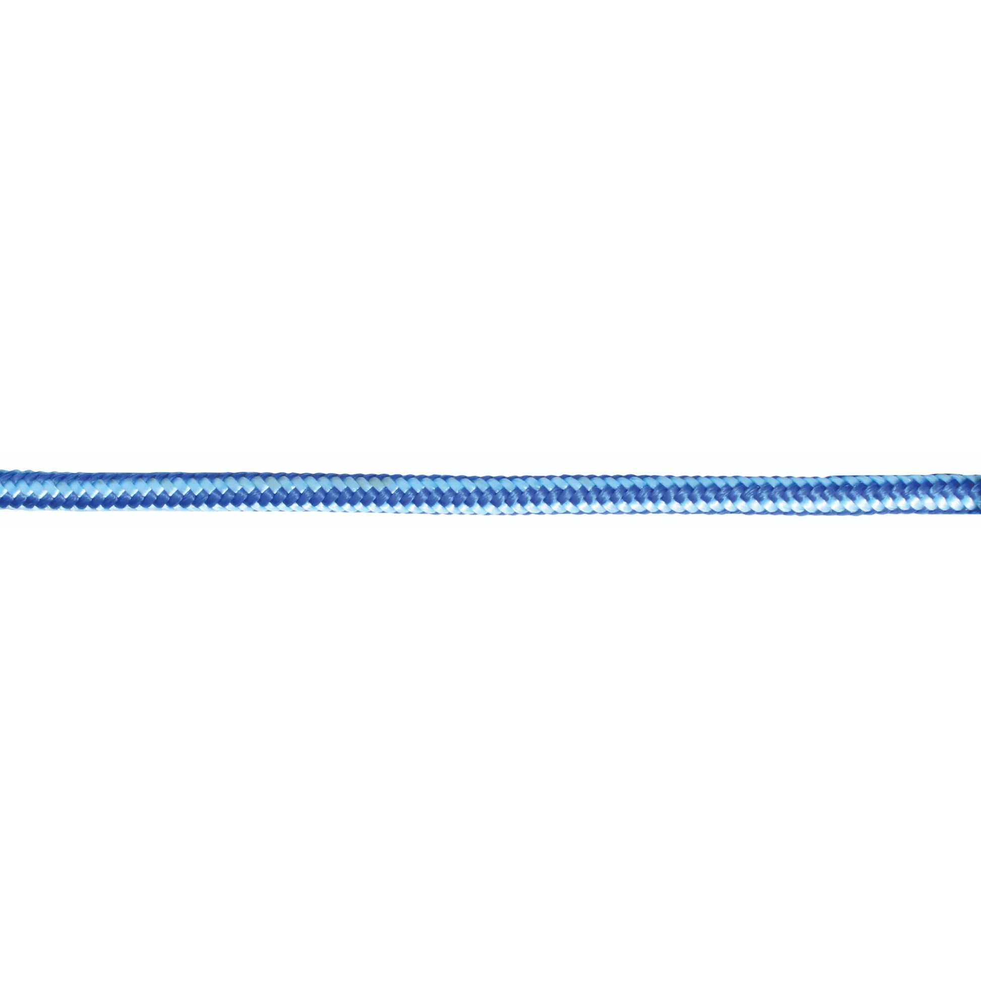 Professional's Choice Easy ON Rope Halter featuring a durable blue and white braided pattern. High-quality equestrian horse tack designed for quick application and long-lasting use, ideal for training and daily handling.