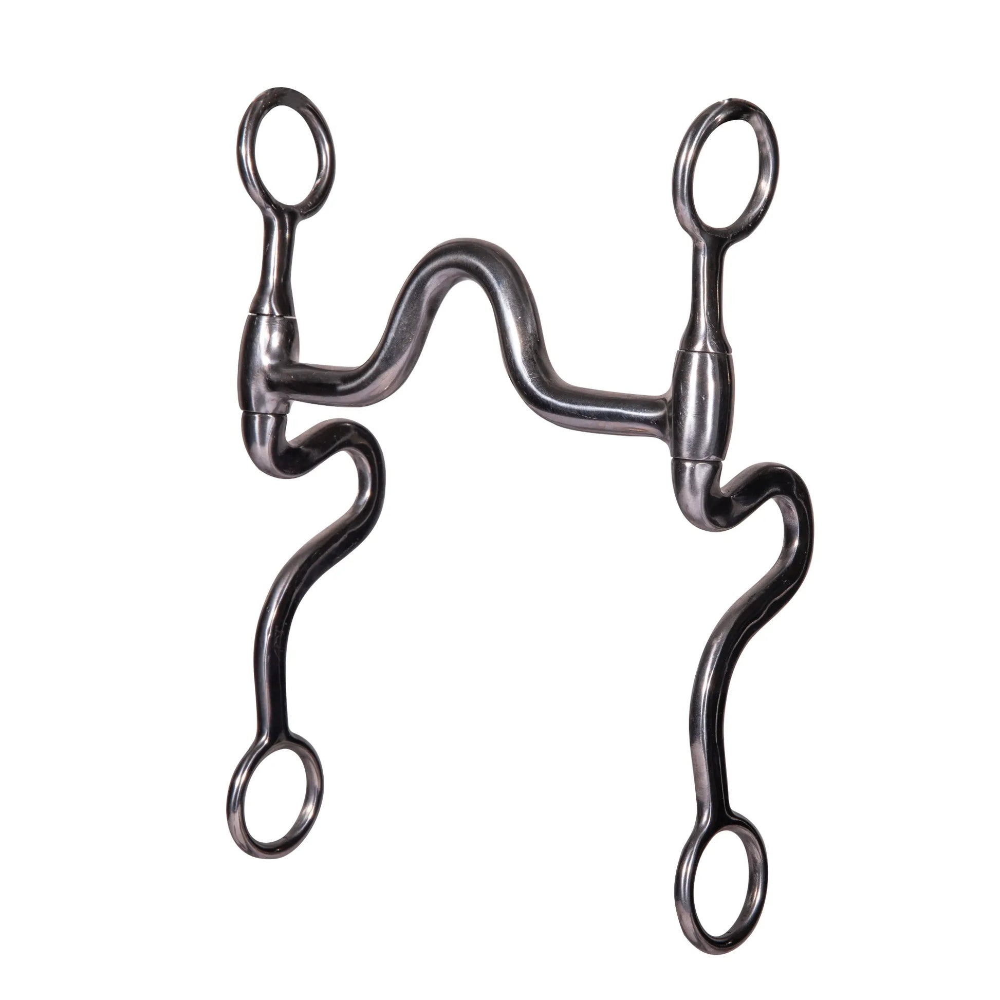 Professional's Choice Equisential Swept Back Seven Shank Bit in polished silver. This high-quality western curb bit features a medium port mouthpiece and distinctive S-shaped shanks designed for refined leverage and communication. A sleek piece of equestrian hardware perfect for performance horse training and western riding disciplines, offering both durability and classic style.