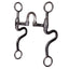 Professional's Choice Equisential Swept Back Seven Shank Bit. This high-quality Western horse bit features a blackened steel finish and a high port mouthpiece designed for refined communication. The stylish swept-back "7" shaped shanks provide balanced leverage and control. An essential piece of equestrian tack for Western riding, performance, or training. Durable, professional-grade curb bit for horses.