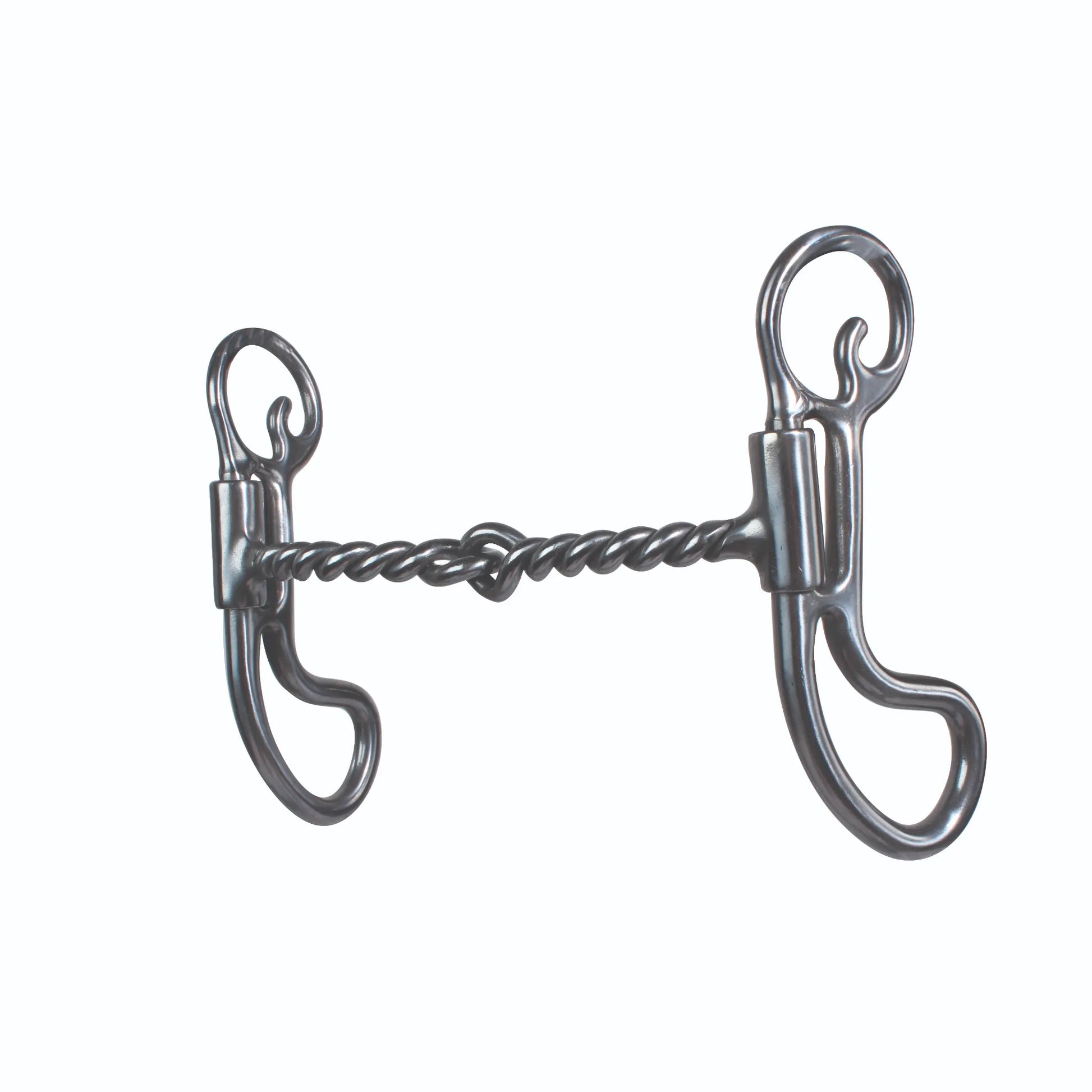 Professional's Choice Equisential Teardrop Bit featuring a 5-inch twisted wire mouthpiece and silver S-shaped shanks. This leverage bit for horses offers precise control, making it a versatile choice for western riding and training. The twisted wire design provides clear communication, while the teardrop shank adds a stylish, functional touch to your equestrian horse tack collection.