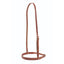 Professional's Choice Flat Nose Caveson with Buckle in medium brown leather. This essential piece of equestrian tack features a durable flat noseband and an adjustable crown strap with silver-tone buckles for a secure, custom fit. Designed for both English and Western training, this high-quality leather horse caveson provides subtle control and a classic look for any bridle. Perfect for riders seeking reliable, professional-grade horse gear.