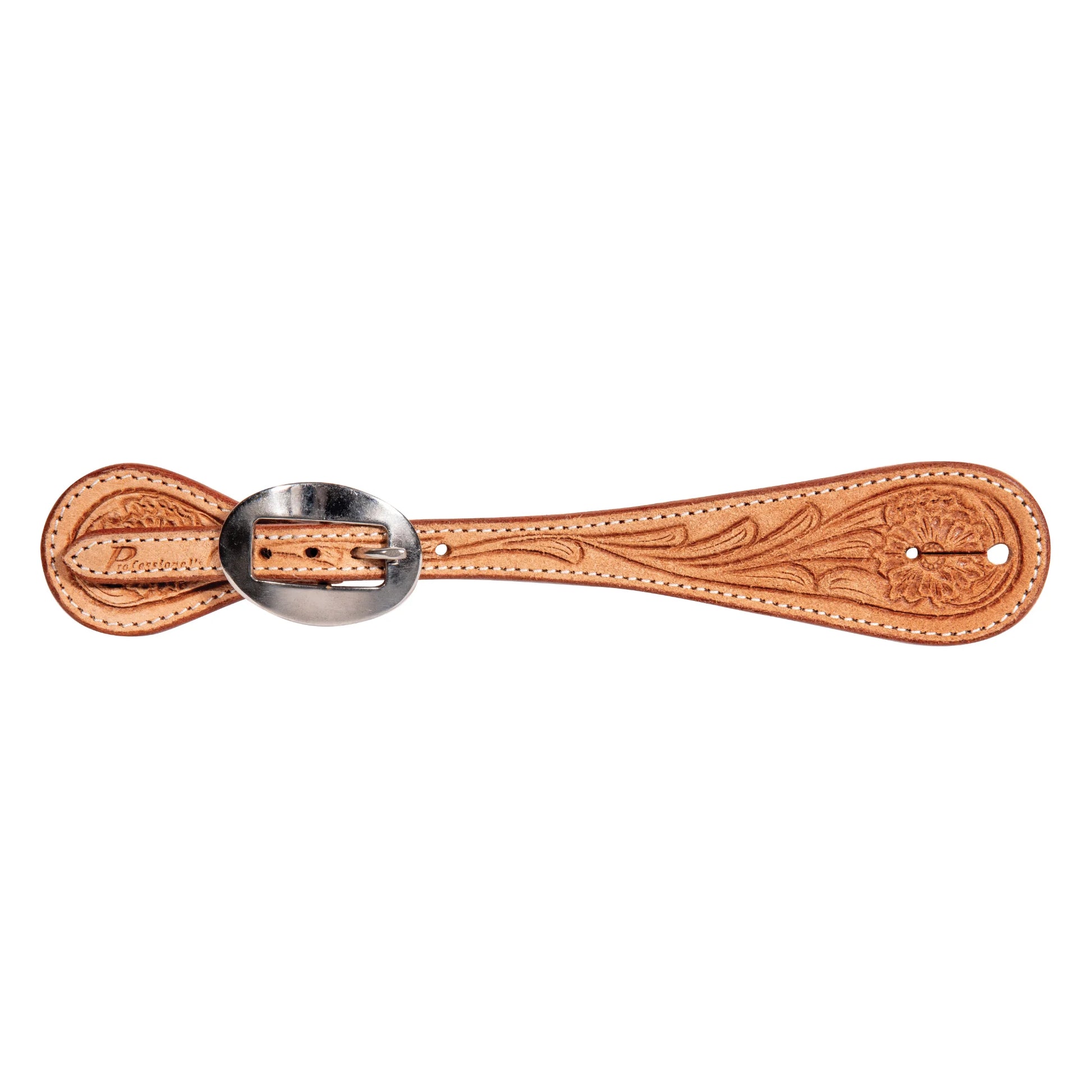 Professional's Choice Floral Rough Out Spur Straps - Durable Western Tooled Leather