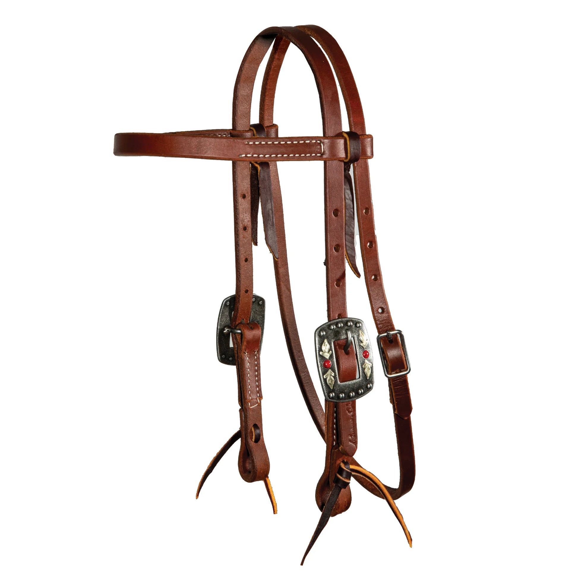 Professional's Choice Heavy Oil Browband Headstall with Feather Tooling - Cob Size