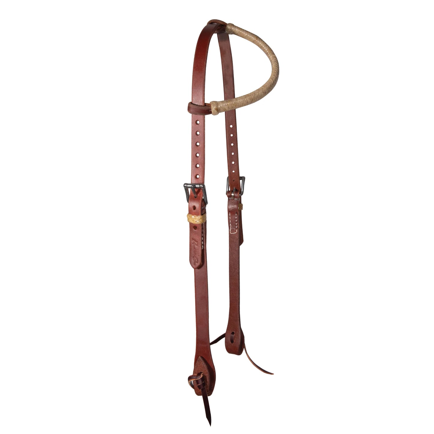 Professional's Choice Heavy Oil One Ear Headstall with Rawhide Accents & 2-Buckle Adjustment - 5/8"