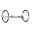 Professional's Choice PCB-970 O-Ring Snaffle Bit featuring a 5 1/4 inch jointed mouthpiece and polished stainless steel loose ring cheeks. This classic equine bit provides direct pressure and soft communication for training or everyday horse riding. A durable, sleek silver-toned horse tack essential for equestrians, western riders, and English disciplines alike. Perfect for improving responsiveness and horse comfort.