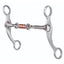 Professional's Choice PCB-153 Horse Equine Bit featuring a 5 1/4" dogbone mouthpiece with three copper rollers to promote salivation. The unique stainless steel rasp-patterned shanks add a rugged, western aesthetic to this high-performance curb bit. Ideal for training and everyday western riding, this three-piece jointed bit provides balanced pressure and clear communication, making it a must-have piece of tack for any equestrian's collection.