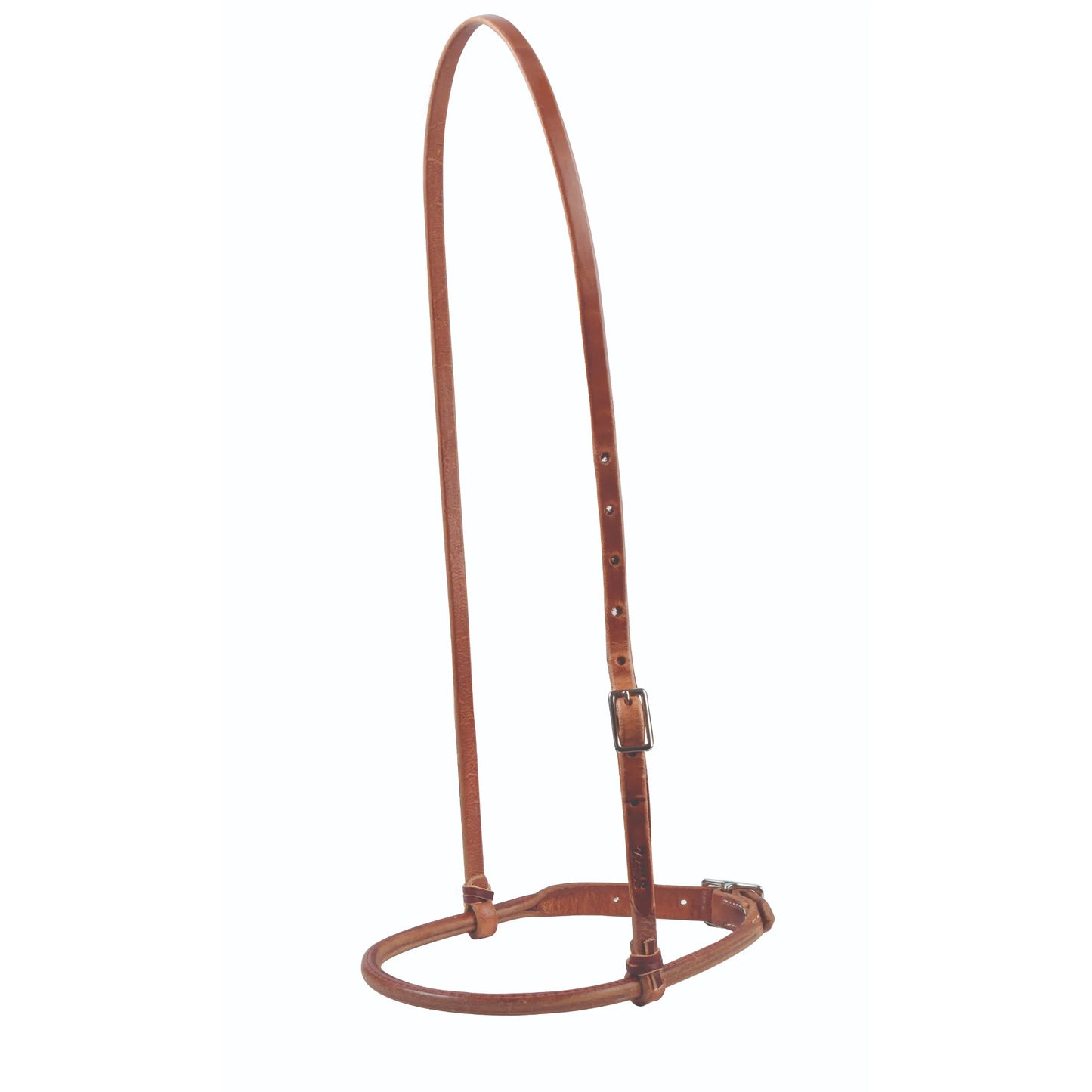 Professional's Choice Horse Equine Round Nose Adjustable Caveson crafted from high-quality brown leather. This essential equestrian tack features a rounded nosepiece and an adjustable crownpiece with silver-tone buckles for a secure, custom fit. Ideal for horse training, lunging, and everyday riding, this durable leather cavesson combines classic style with functional design for all horse breeds.