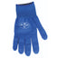 Professional's Choice Royal Blue Roping Glove for horse and equine enthusiasts. This single bright blue knitted roping glove features a snug ribbed cuff and a textured grip pattern. The white Professional's Choice logo with a horse silhouette is prominently displayed on the back of the hand. Durable, professional-grade gear perfect for horseback riding and roping tasks.