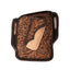 Professional's Choice hand-tooled leather cell phone and knife holder featuring an intricate western floral design. This premium two-tone brown leather holster includes white contrast stitching and wide belt loops for secure everyday carry. The pancake-style design provides a slim, comfortable profile, perfect for ranch wear or western lifestyle enthusiasts looking for a durable, stylish belt-mounted accessory.