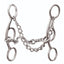 Professional's Choice Medium Port Futurity Bit in high-quality stainless steel, designed for advanced horse training and western riding. This bit features a three-piece twisted wire mouthpiece with a medium port for tongue relief and precise control. Complete with curved shanks and an adjustable curb chain, it’s an essential piece of equestrian hardware for improving communication and responsiveness in performance horses. High-polish finish for a professional look in the arena.