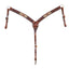 Professional's Choice Natural Rawhide Arrowhead Cowboy Contoured 1-3/4” Breast Collar featuring rich chestnut leather with detailed floral hand-tooling and natural rawhide arrowhead braiding. This western tack piece includes polished silver hardware, adjustable straps, and a center O-ring for a secure fit. A perfect blend of traditional cowboy style and premium performance for your horse.