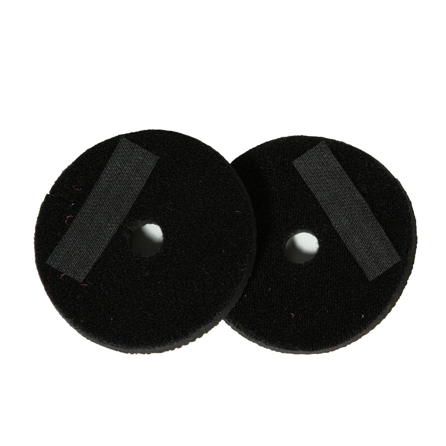 Professional's Choice black neoprene bit guards designed to prevent pinching and sores for improved horse comfort. This pair of soft, circular bit accessories features a central hole for a universal fit and a durable ribbed strap for secure attachment. High-quality equestrian gear essential for protecting your horse's mouth while training or riding.