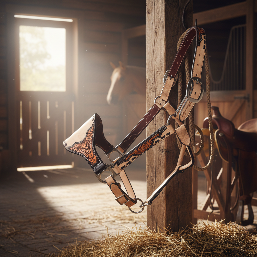 Professional's Choice Bronc Halter Hand-Tooled Noseband Average