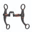 Professional's Choice PC DOT Shank HINGED Port horse bit featuring dark steel S-shanks accented with copper and silver decorative dots. The mouthpiece includes copper-inlay sleeves to promote salivation and a hinged port for refined lateral control. This high-quality western shank bit is designed for precise communication and style, making it a must-have piece of equestrian tack for performance or pleasure riding.