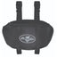 Professional's Choice Pommel Saddle Bag in black, featuring adjustable buckle straps for secure attachment to a horse's saddle. This durable nylon equestrian gear includes a zippered main compartment for trail riding essentials and breathable mesh side panels. Centered on the front is the signature oval brand logo with a horse and stars. An essential compact storage solution for horse riders to carry keys, phones, or snacks while on the trail.