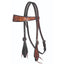 Professional's Choice Prairie Flower Browband - Natural/Chocolate Western Leather