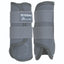 Professional's Choice Pro Performance Elite XC Boots in charcoal grey. This medium-sized front pair features a breathable TPU honeycomb mesh exterior for superior ventilation. Designed for high-performance cross country riding, each boot has two secure wide straps and a contoured strike plate for ultimate impact protection. Lightweight and durable equestrian protective gear ideal for schooling and competition.