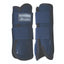 Professional’s Choice Pro Performance Elite XC Boots in navy blue. This front pair of medium horse boots features a breathable, perforated design for maximum cooling and impact protection. Ideal for cross country and eventing, these durable, lightweight boots include secure wide straps and a reinforced strike plate. High-performance equine leg protection that combines style and safety for your horse during high-impact activities.