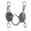 Professional's Choice Professional Elevation Gag Medium Port Bit in polished stainless steel. This high-leverage horse bit features large black rubber bit guards, a jointed medium port mouthpiece for tongue relief, and a durable curb chain. Designed for lift and precision control, it is a versatile piece of equestrian tack ideal for training and performance riding.