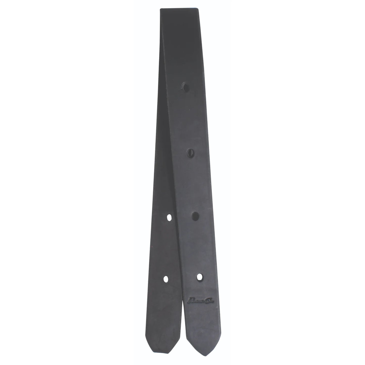 Professional's Choice Black Off Billet featuring a durable double-stitched design for maximum strength and longevity. This essential piece of western horse tack (Model 9258BLK) includes multiple pre-punched holes for easy adjustment and a sleek pointed end. Ideal for secure saddle cinching, this high-quality black billet strap is a reliable choice for every equestrian's gear collection.