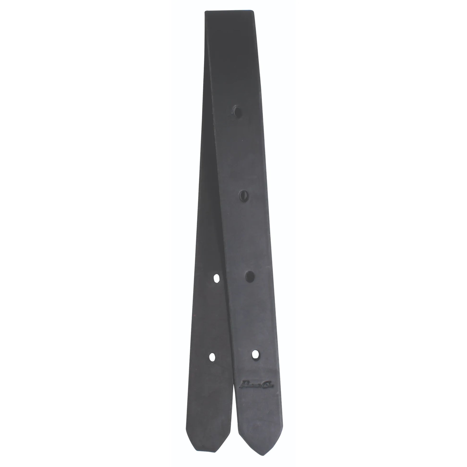 Professional's Choice Black Off Billet featuring a durable double-stitched design for maximum strength and longevity. This essential piece of western horse tack (Model 9258BLK) includes multiple pre-punched holes for easy adjustment and a sleek pointed end. Ideal for secure saddle cinching, this high-quality black billet strap is a reliable choice for every equestrian's gear collection.
