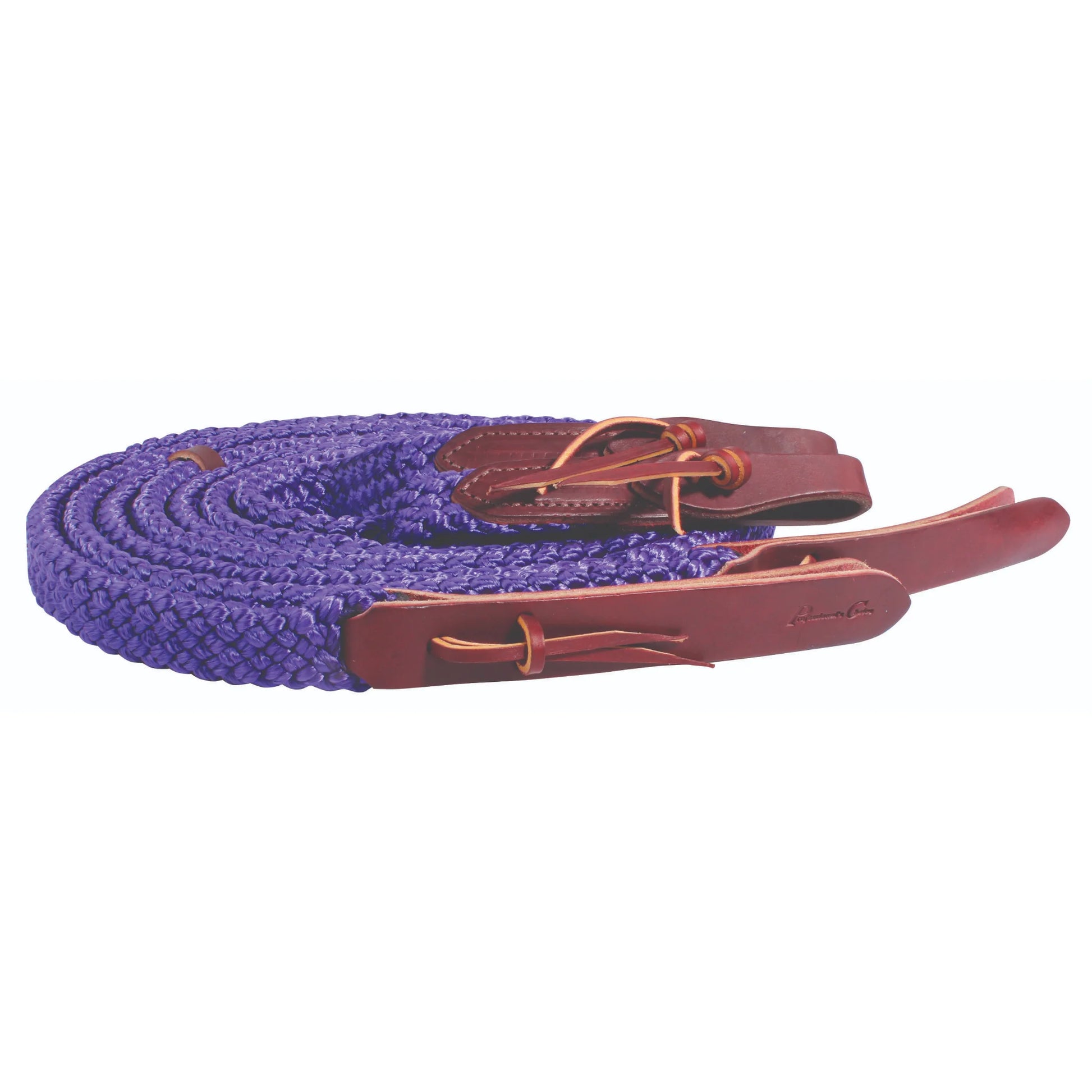 Professional's Choice Quiet Control Split Reins - Purple - Weighted Soft Grip Cotton Poly Blend