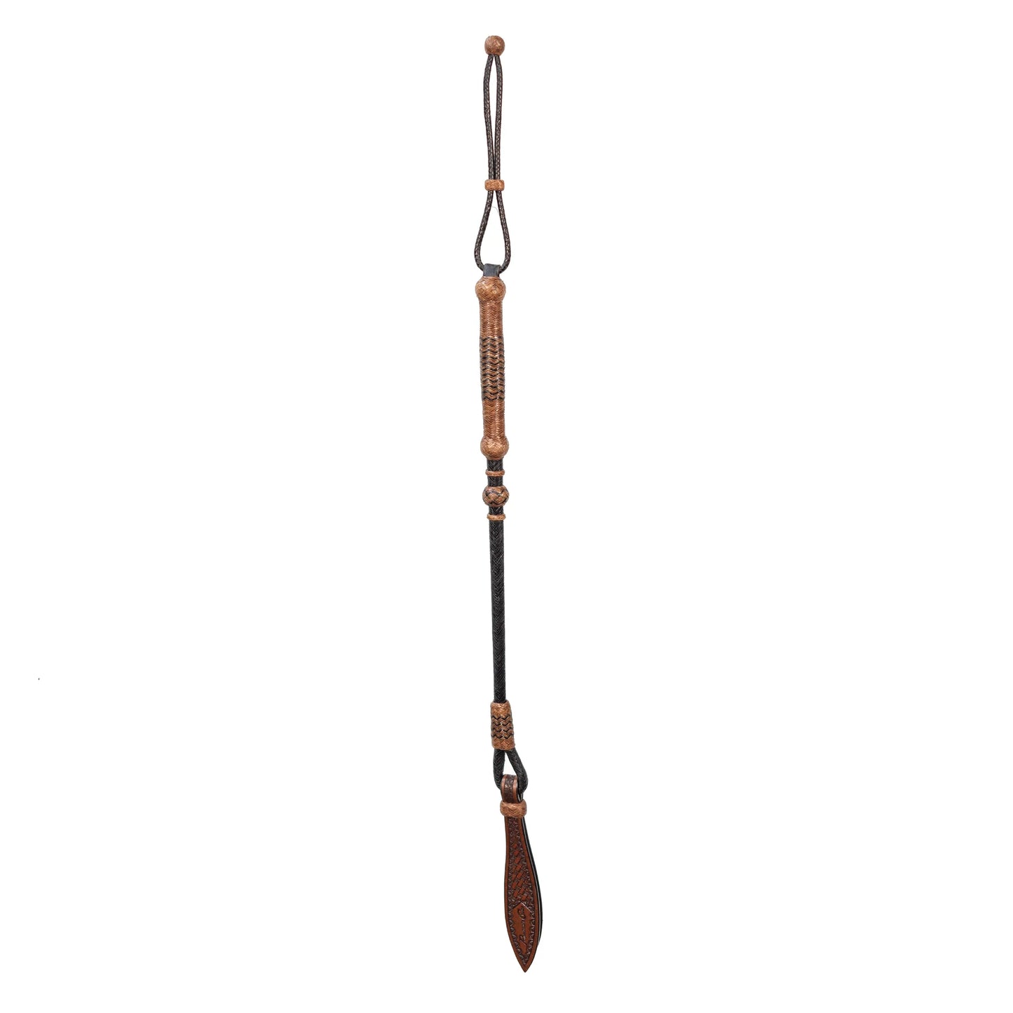 Professional's Choice Rawhide Riding Quirt Whip - Hand-Braided Western Training Aid 3P9030-BLA/BRO