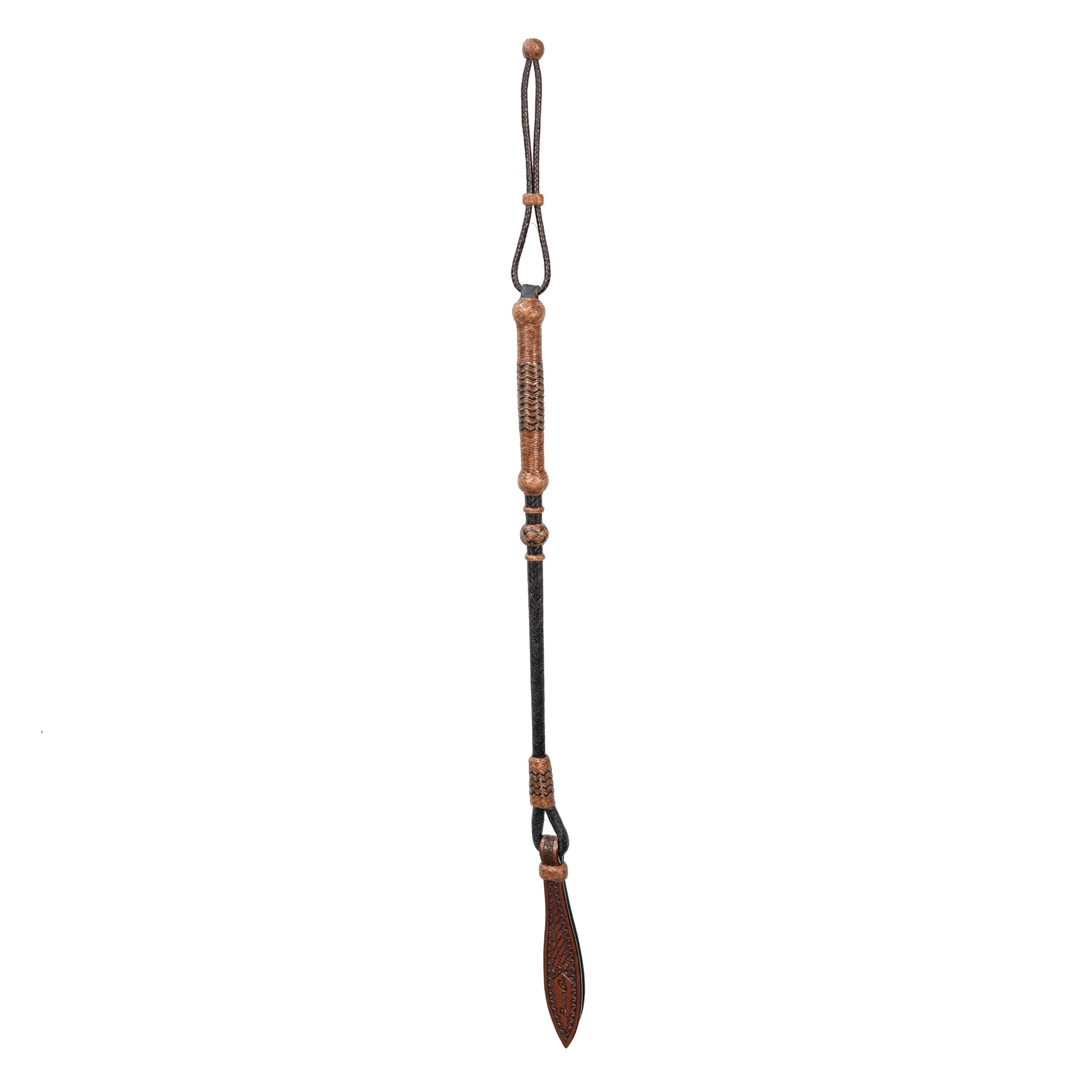 Professional's Choice Rawhide Riding Quirt Whip - Hand-Braided Western Training Aid 3P9030-BLA/BRO