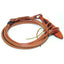 Professional's Choice Romal Reins with waterloops in premium chestnut leather. These hand-braided western reins feature a smooth round finish, decorative leather knots, and a traditional heavy popper. Perfect for reining, working cow horse, or trail riding, this high-quality horse tack offers superior feel and durability. Upgrade your western riding gear with these elegant, professional-grade leather reins.
