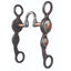 Professional's Choice PC Sunflower Western curb bit featuring dark steel shanks adorned with intricate silver and copper sunflower overlays. This high-port mouthpiece includes copper rollers to promote salivation and responsiveness. A stunning piece of equestrian tack that combines functional design with striking artisanal details, perfect for Western show or pleasure riding and horse training.