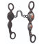 Professional's Choice PC Sunflower Western horse bit featuring dark steel shanks adorned with beautiful silver and copper sunflower conchos. This curb bit includes a high port mouthpiece and loose-jaw shanks for precise communication. Ideal for Western disciplines, this decorative equestrian tack adds a touch of artisan style to your horse's bridle. Durable, high-quality horse equipment for showing or trail riding.