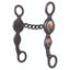 Professional's Choice Sunflower western shank horse bit featuring intricate silver and copper sunflower conchos on dark antique-finished shanks. This elegant bit includes a twisted chain mouthpiece for effective control and communication. A beautiful piece of western tack perfect for barrel racing or trail riding, adding a custom, floral touch to your horse's headstall.
