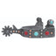 Professional’s Choice Stone Dot Spurs for Western riding featuring an antique-finish steel band embellished with vibrant turquoise and red stones. These elegant equestrian spurs are accented with copper and silver studs and include a 10-point rowel. A perfect blend of Southwestern style and performance, these spurs are ideal for competitive riding or trail work. Add a touch of Western elegance to your horse tack collection.