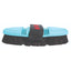 Professional's Choice Tail Tamer Soft Touch Flex Horse Hair Brush in light blue with a flexible, ergonomic body and dense dark horse hair bristles. This high-quality equestrian grooming tool features a black adjustable hand strap with a red heart detail, designed to contour to your horse for a comfortable, thorough clean. Perfect for adding a finishing shine to your horse's coat.
