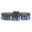 Professional's Choice Tail Tamer Soft Touch Flex Synthetic horse grooming brush. This flexible black body brush features three articulated sections and an adjustable hand strap for an ergonomic grip. The synthetic bristles come in a shimmering blend of iridescent blue and purple, designed to contour to your horse's body for efficient cleaning and comfort. Ideal for daily grooming and maintaining a smooth coat and tail, this durable tool is perfect for any equine grooming kit.