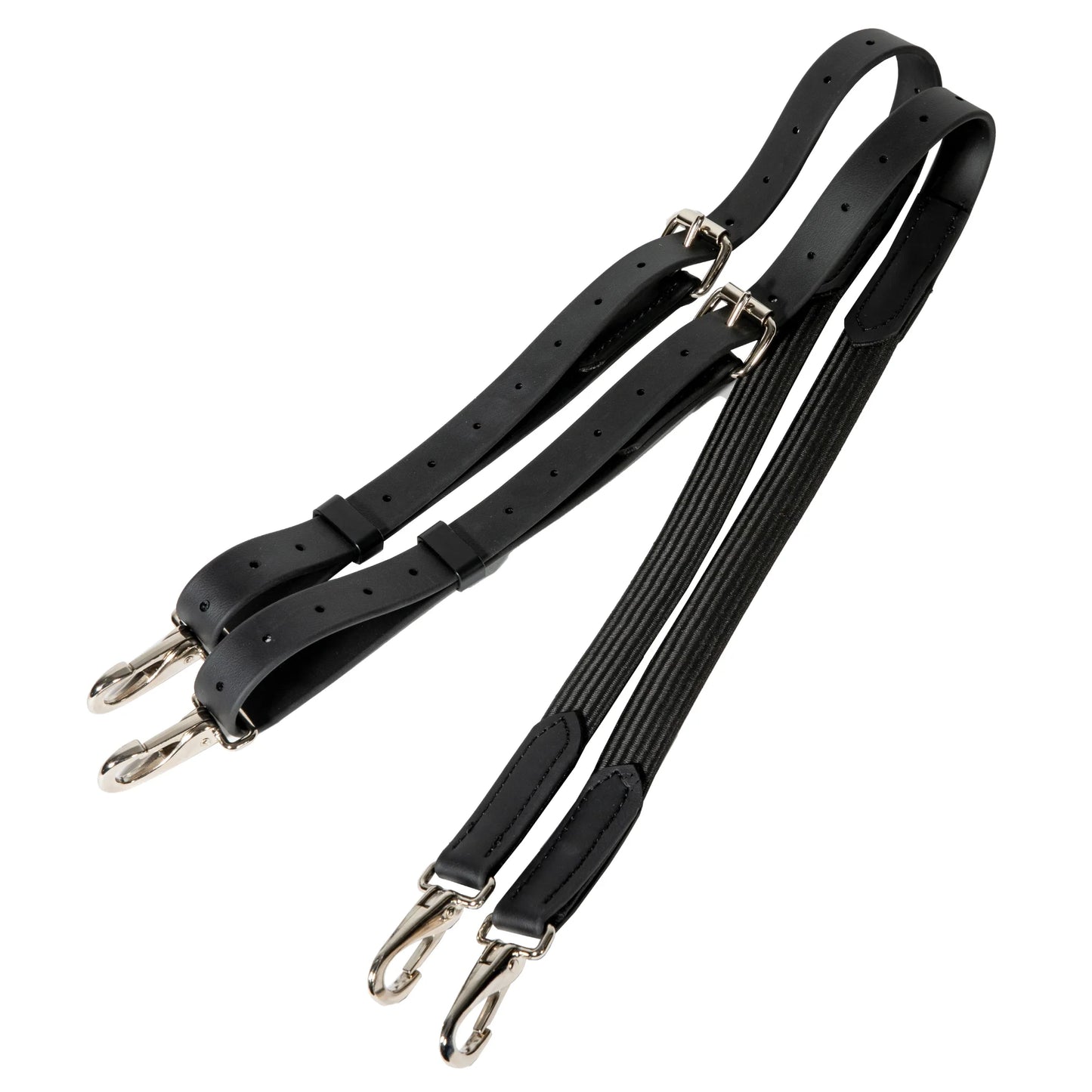 Professional's Choice Ultimate Side Rein - Black Biothane and Elastic Horse Training Reins