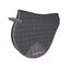 Professional's Choice VenTECH Mesh Cross Country (XC) Horse Saddle Pad in charcoal grey. This high-performance equestrian gear features a breathable quilted mesh fabric for maximum cooling. Designed with a forward-cut shape perfect for jumping, it includes secure billet straps and a reinforced girth patch with the Professional's Choice logo. A sleek, professional choice for riders seeking a lightweight, moisture-wicking saddle pad for intense cross country training.