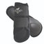 Pair of Professional's Choice VenTECH Splint Boots in black, designed for breathable horse leg protection. Features a durable, contoured inner strike pad and two wide hook-and-loop straps for a secure fit. The ventilated neoprene material ensures maximum airflow during exercise. Essential equestrian gear for daily training, performance, and impact protection.