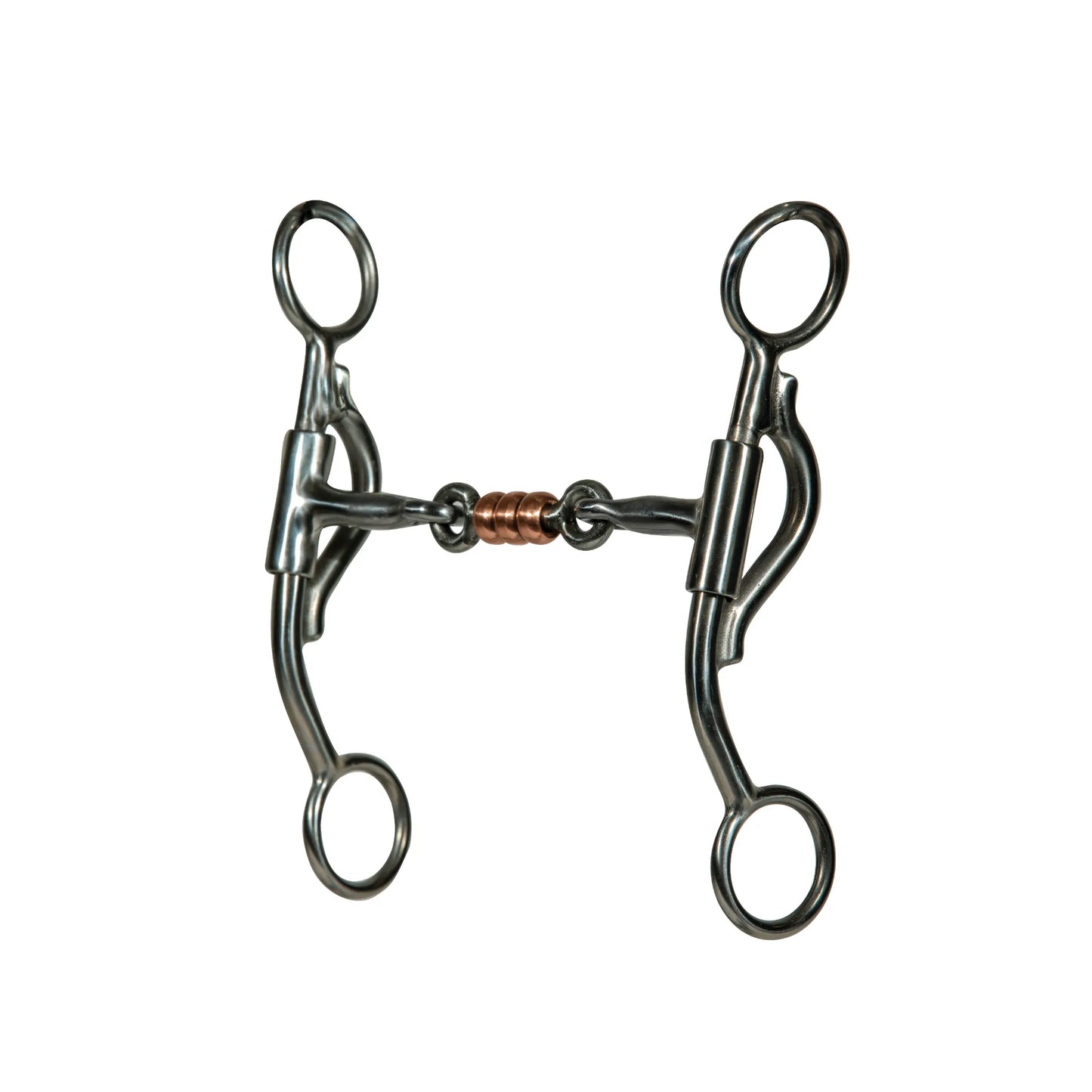 Professional's Choice Yukon Bit Series horse bit with a 5.25" sweet iron mouthpiece featuring three central copper rollers. The 6" blackened steel shanks provide leverage and independent side movement for precise communication. This western curb bit combines classic style with functional performance, perfect for training and competition. High-quality equestrian tack designed for durability and responsiveness.