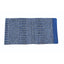 Professional's Choice 32x64 Double Weave Navajo saddle blanket featuring a vibrant royal blue, black, and white geometric pattern. This heavy-duty woven western show blanket showcases alternating vertical stripes with intricate zig-zag chevron designs and a solid blue end border. Ideal for western pleasure, ranch work, or everyday equestrian use, providing a classic and durable look for your horse tack collection.