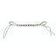 Professional's Choice Equine Curb Strap featuring a durable silver metal chain center with white braided nylon cord ends. This adjustable horse curb strap improves communication and control when using a curb bit. The flat chain provides precise pressure, while the soft nylon strings allow for a custom fit. High-quality western horse tack for effective bit action, ideal for riders looking to enhance horse control and training results.