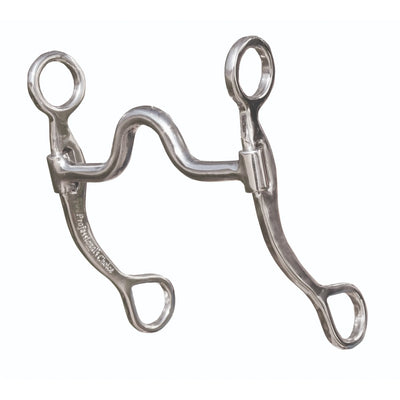 Professional’s Choice Equisential Med Port horse bit in polished silver stainless steel. This western curb bit features a medium port mouthpiece and elegantly curved shanks designed for clear communication and leverage. Engraved with the Professional's Choice brand name, this durable equestrian hardware is an essential piece of tack for western riding, training, and performance.