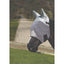 Professionals Choice Fly Mask with Ears in light gray, providing ultimate fly protection for horses. This durable, breathable mesh horse mask features protective ear covers and a secure black strap to keep pests away from sensitive eyes and ears. Perfect for turnout, this essential equestrian accessory ensures maximum comfort and insect control during the summer months.