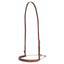Professional's Choice Lariat Rope Noseband 8148 featuring premium chestnut leather with white stitching and an adjustable headstall. This durable western training noseband uses a stiff lariat rope for precise cues, complete with a leather-covered bridge for horse comfort and polished silver hardware. High-quality professional-grade tack perfect for western riders seeking style and functionality in their equestrian equipment.