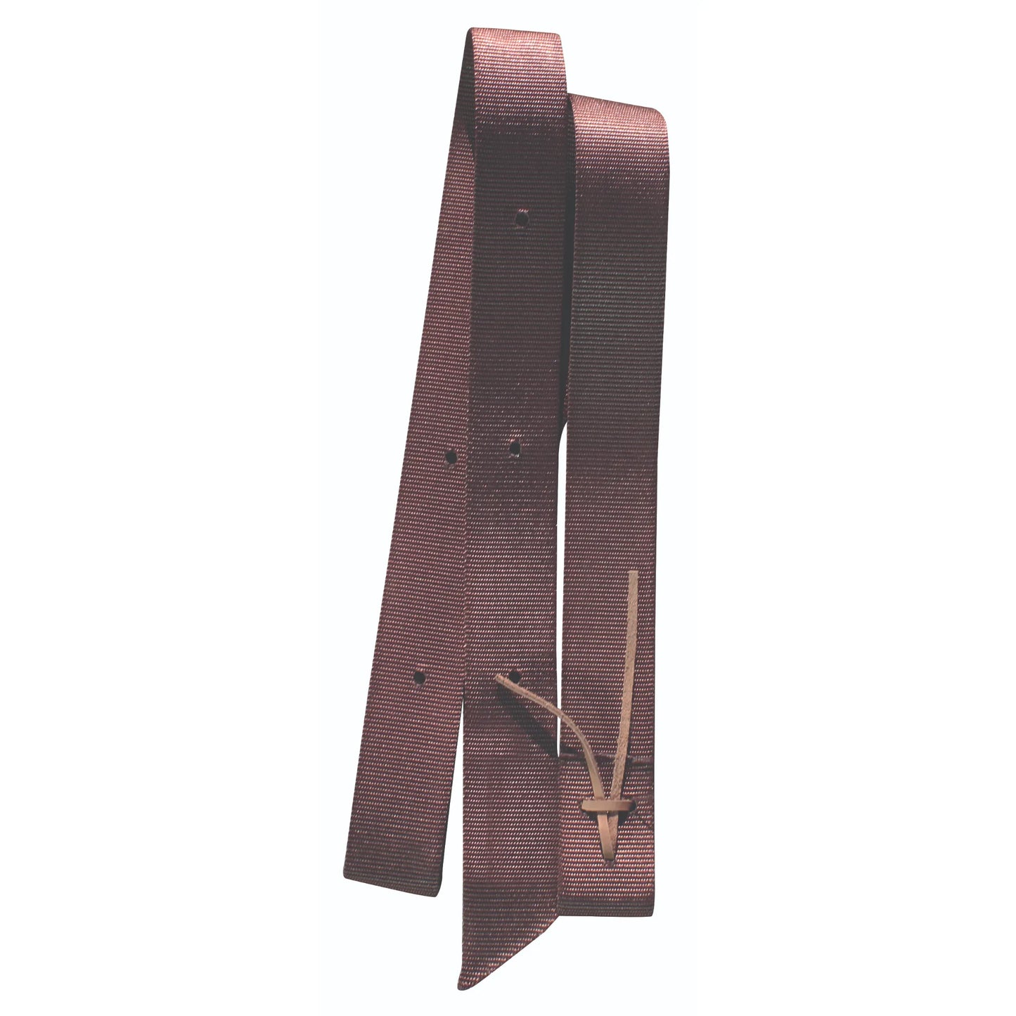 Professional’s Choice Nylon Latigo in burgundy, a heavy-duty saddle strap designed for western horse tack. This durable nylon latigo features a sturdy woven texture with multiple pre-punched adjustment holes and a classic leather tie-on. Ideal for equestrian riders seeking reliable, long-lasting gear for their horse's cinch and saddle setup. Perfect for trail riding or daily ranch work.